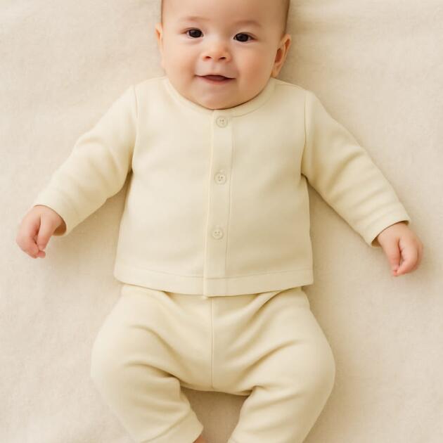 Organic Cotton Cream Button-Down Set