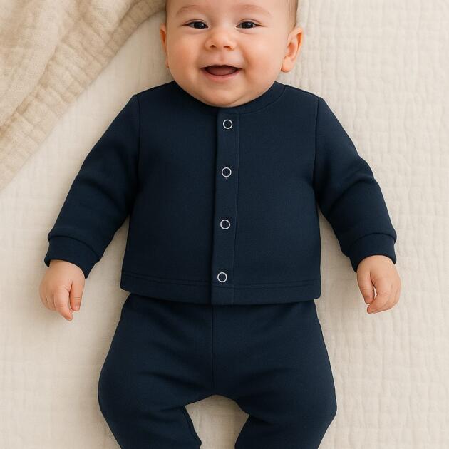 Premium Soft Baby Co-Ord Set – Navy Blue | The Baby Bazaar